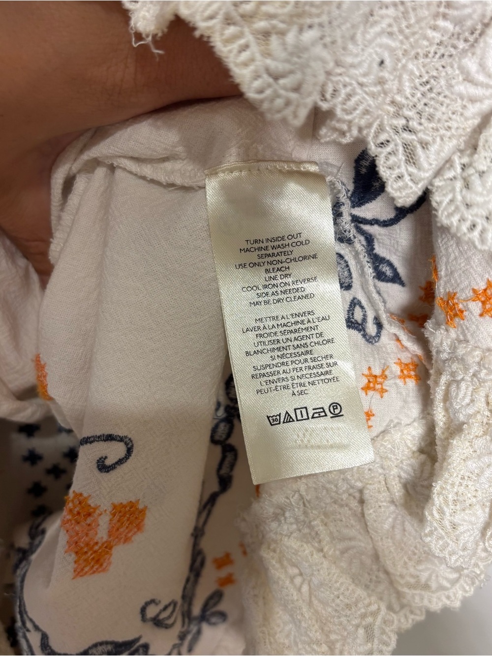 Free People Bali Main Squeeze Mini Dress XS Embroidered Boho Cotton Cottagecore - Picture 7 of 10